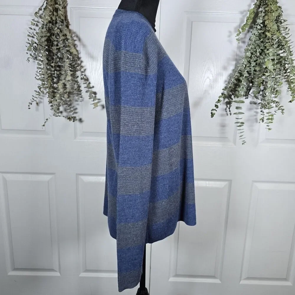 Banana Republic Mens Blue Grey Striped Lightweight Sweater Large